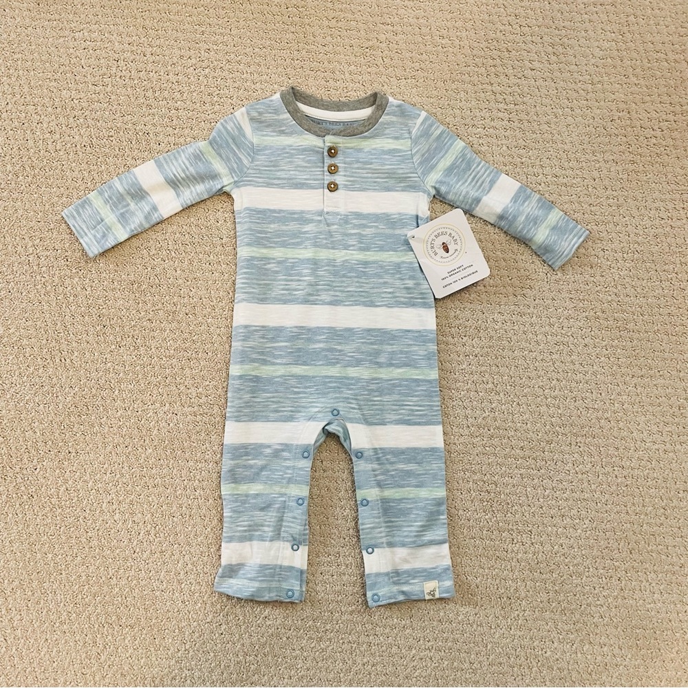 Burt’s Bees Slub Stripe Jumpsuit